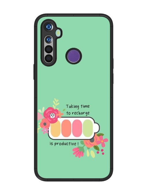 Recharge And Bloom Glossy Soft Edge Case for Realme 5I Chachhi