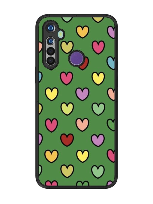 Rainbow Heart Parade Glossy Soft Edge Case for Realme 5I Chachhi