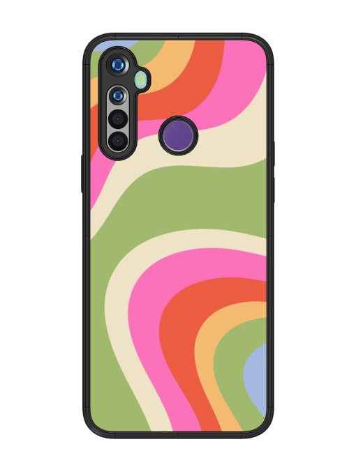 Wavy Rainbow Wonderland Glossy Soft Edge Case for Realme 5I Chachhi