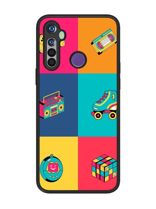 90S Throwback Grid Glossy Soft Edge Case for Realme 5I Chachhi