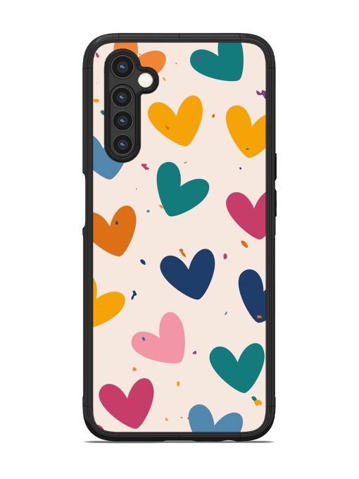 Rainbow Hearts Glossy Soft Edge Case for Realme 6 Chachhi