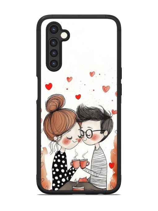 Couple Seating With Coffee Glossy Soft Edge Case for Realme 6 Chachhi