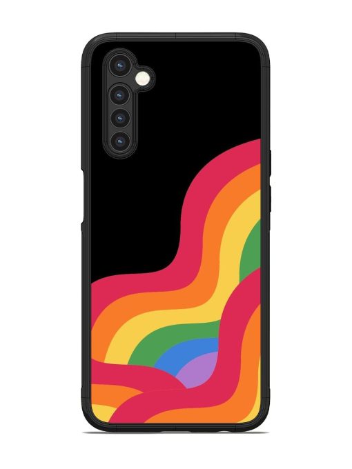 Wavy Rainbow Glossy Soft Edge Case for Realme 6 Chachhi