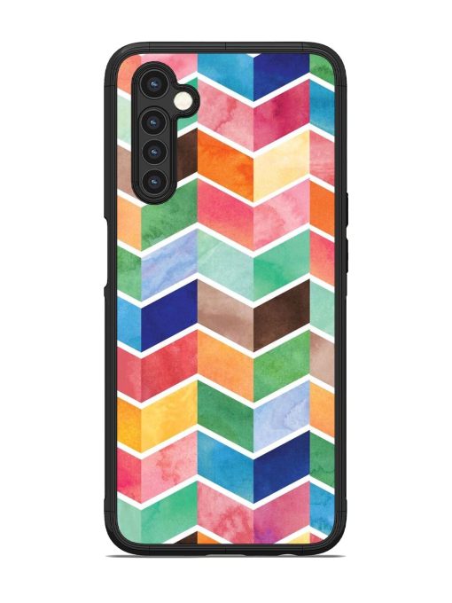 Watercolor Chevron Whimsy Glossy Soft Edge Case for Realme 6 Chachhi