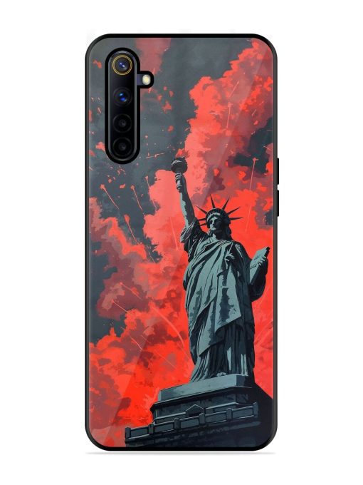 Lady Liberty'S Firework Finale Glossy Soft Edge Case for Realme 6I