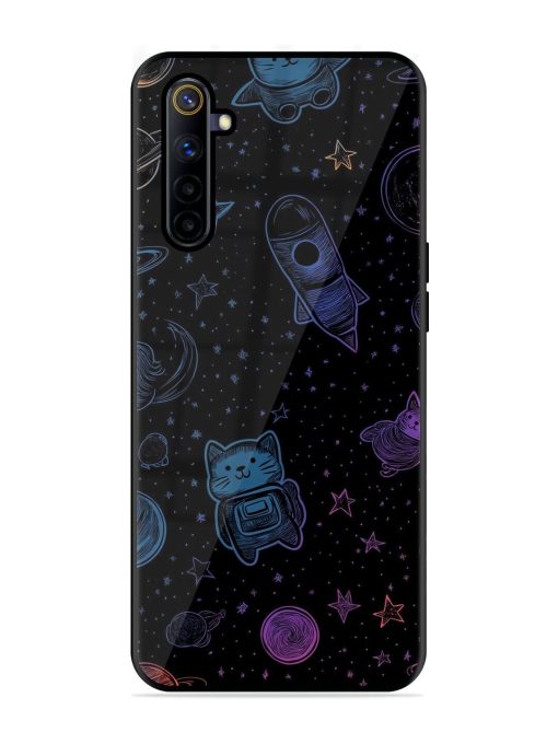 Cosmic Cat Chaos Glossy Soft Edge Case for Realme 6I Chachhi