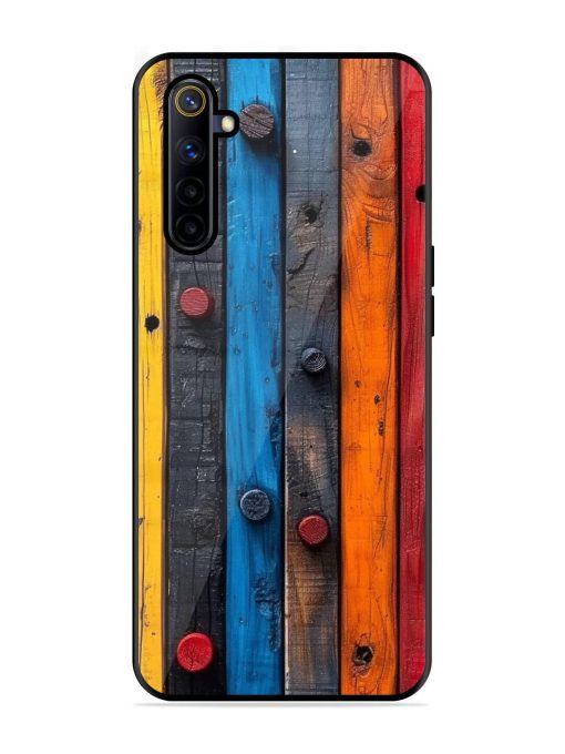 Rainbow Plank Glossy Soft Edge Case for Realme 6I Chachhi