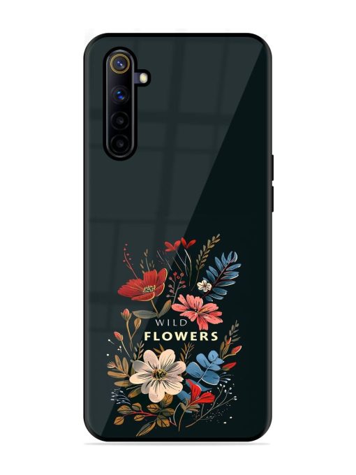 Dark Floral Glossy Soft Edge Case for Realme 6I Chachhi