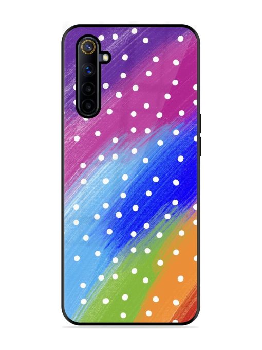 Rainbow Polka Dot Dream Glossy Soft Edge Case for Realme 6I Chachhi