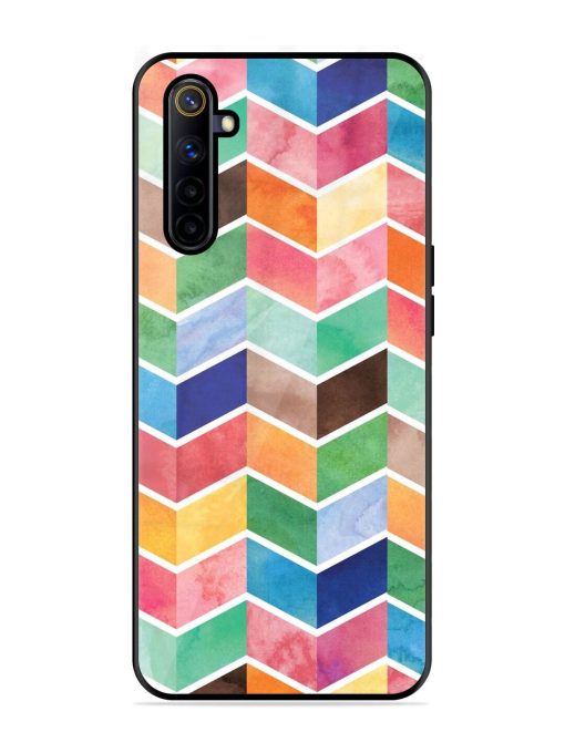 Watercolor Chevron Whimsy Glossy Soft Edge Case for Realme 6I Chachhi