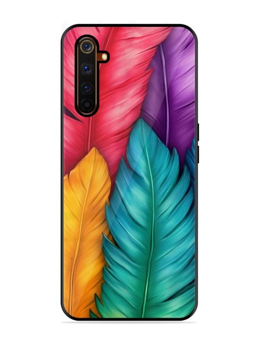 Rainbow Feathers Glossy Soft Edge Case for Realme 6 Pro Chachhi