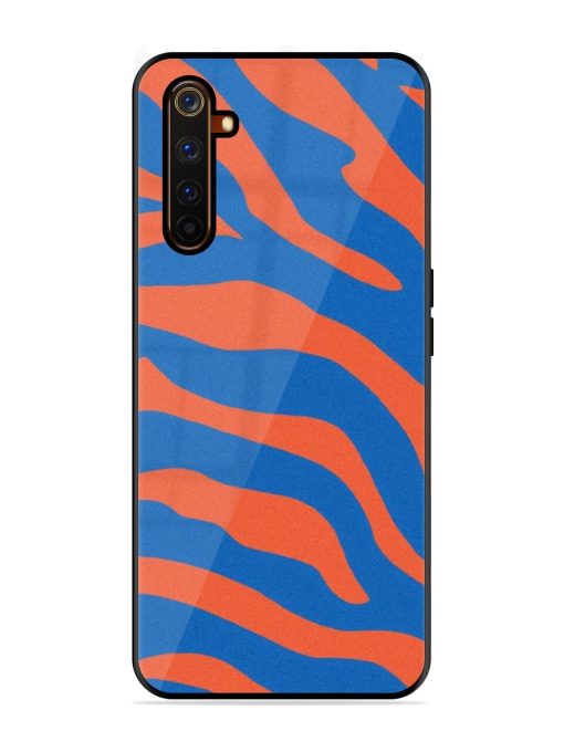 Zebra Stripes In Blue And Orange Glossy Soft Edge Case for Realme 6 Pro Chachhi