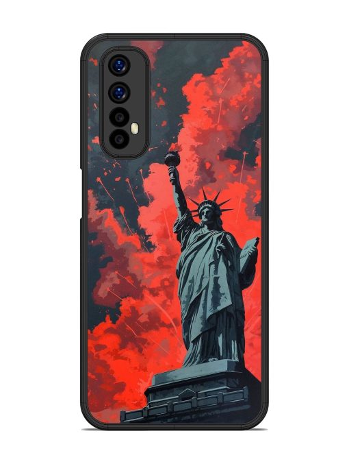 Lady Liberty'S Firework Finale Glossy Soft Edge Case for Realme 7