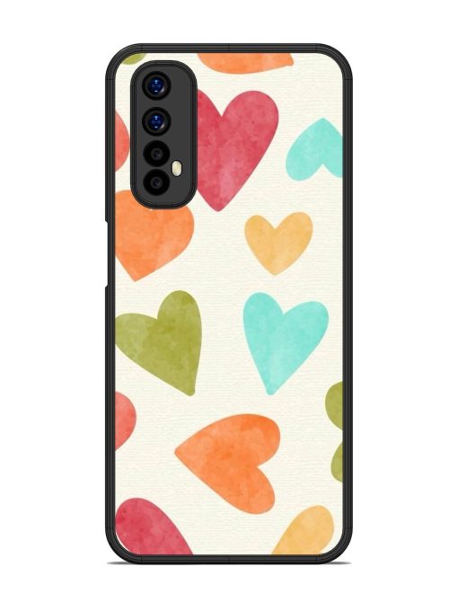 Watercolor Hearts Glossy Soft Edge Case for Realme 7