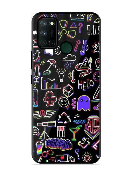 Neon Doodle Glossy Soft Edge Case for Realme 7I Chachhi