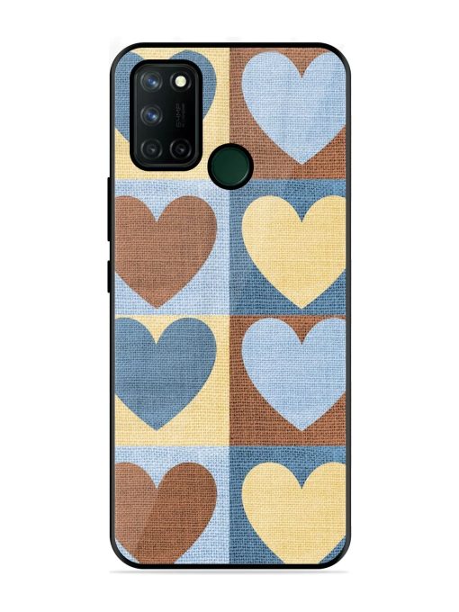 Hearts On Canvas Glossy Soft Edge Case for Realme 7I Chachhi