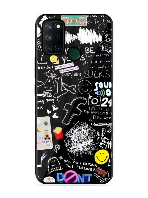 Doodle Diary Glossy Soft Edge Case for Realme 7I Chachhi