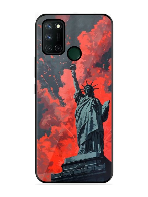 Lady Liberty'S Firework Finale Glossy Soft Edge Case for Realme 7I Chachhi