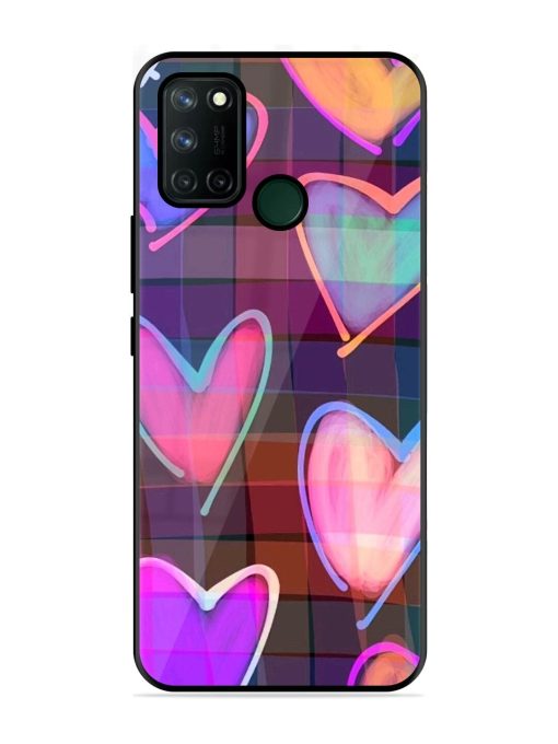 Neon Hearts Glossy Soft Edge Case for Realme 7I Chachhi