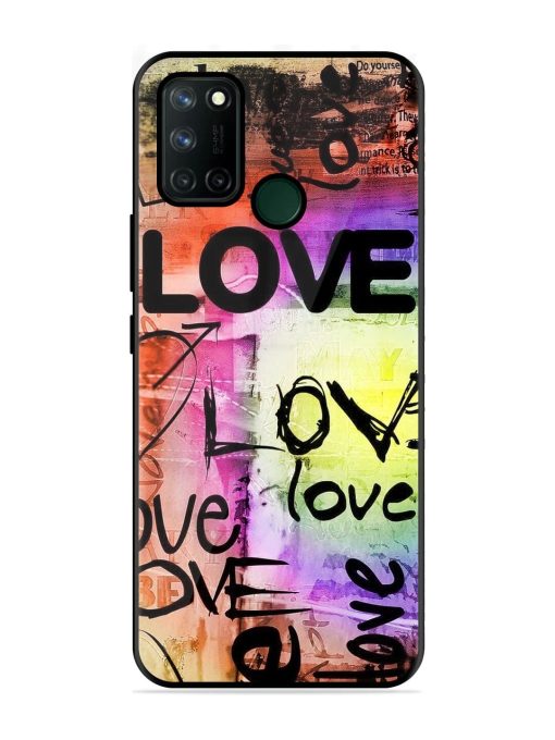 Love Graffiti Glossy Soft Edge Case for Realme 7I Chachhi