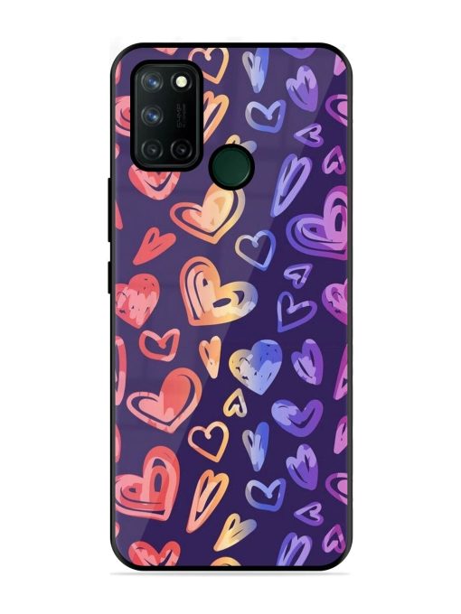 Rainbow Hearts Glossy Soft Edge Case for Realme 7I Chachhi