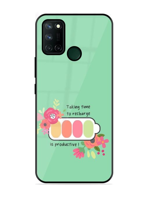 Recharge And Bloom Glossy Soft Edge Case for Realme 7I Chachhi