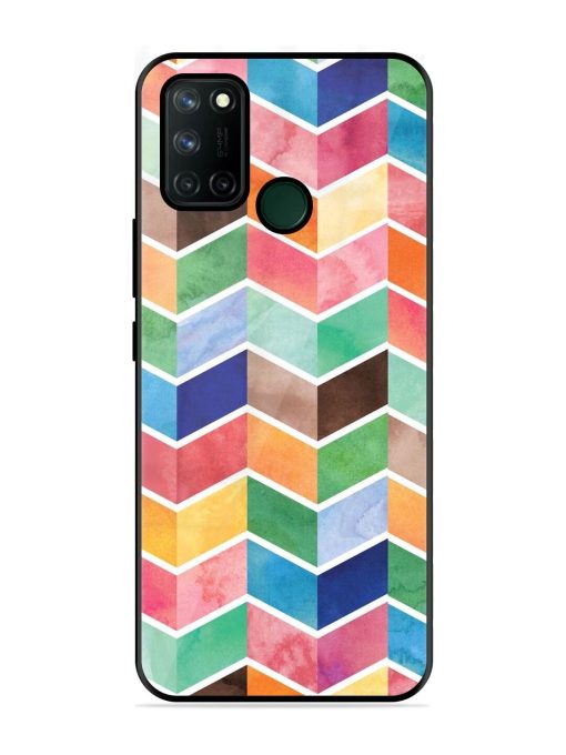 Watercolor Chevron Whimsy Glossy Soft Edge Case for Realme 7I