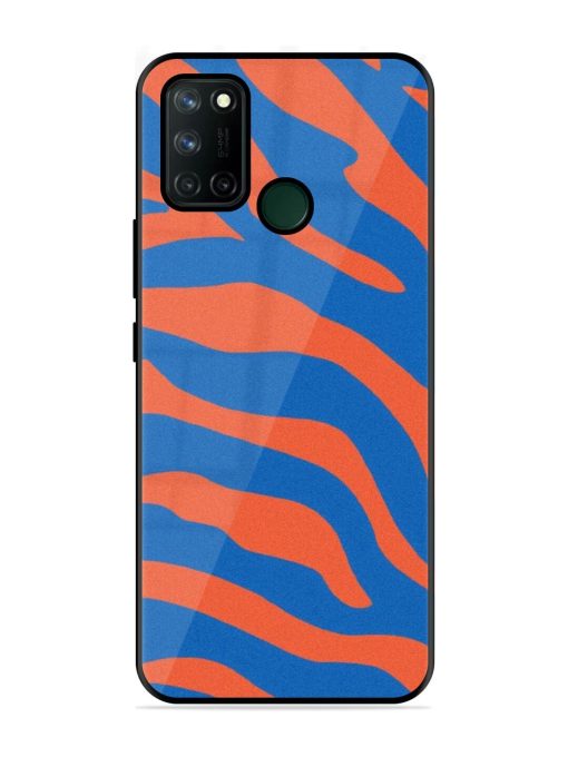 Zebra Stripes In Blue And Orange Glossy Soft Edge Case for Realme 7I Chachhi