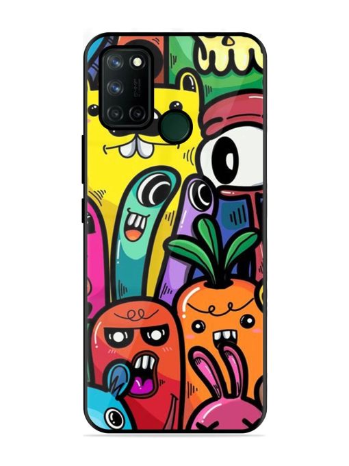 Whimsical Doodle Chaos Glossy Soft Edge Case for Realme 7I