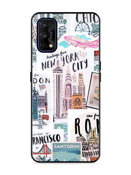 Travelogue Glossy Soft Edge Case for Realme 7 Pro Chachhi