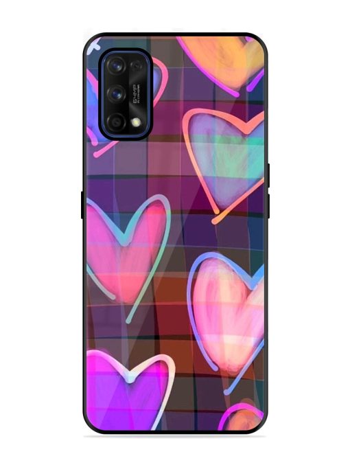 Neon Hearts Glossy Soft Edge Case for Realme 7 Pro Chachhi