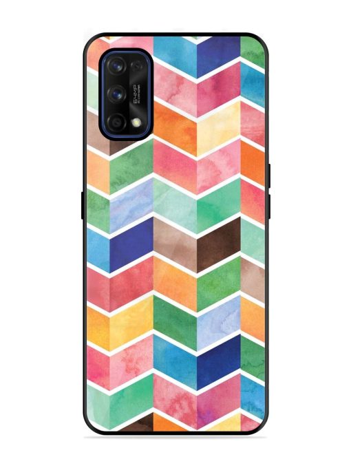 Watercolor Chevron Whimsy Glossy Soft Edge Case for Realme 7 Pro Chachhi