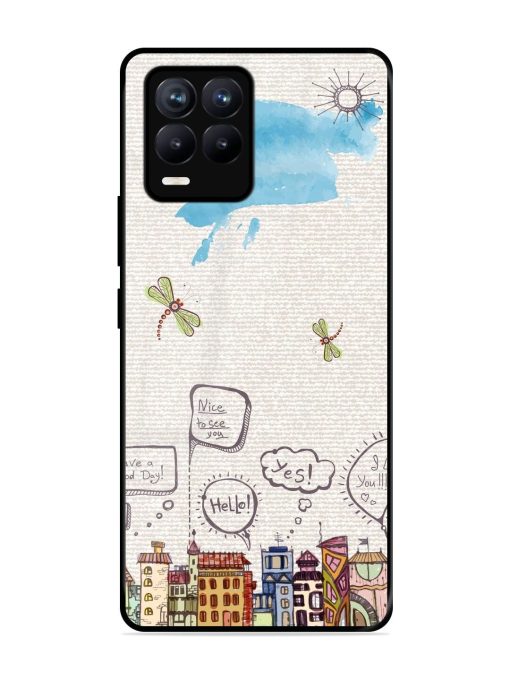 Doodle City Glossy Soft Edge Case for Realme 8 (4G) Chachhi