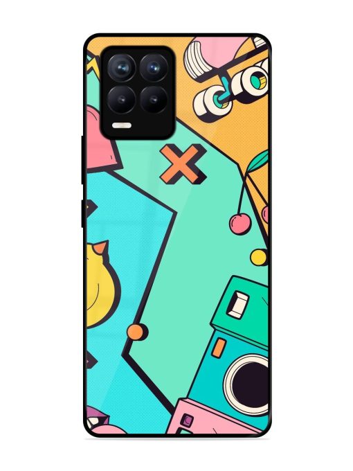 Retro Remix Glossy Soft Edge Case for Realme 8 (4G) Chachhi