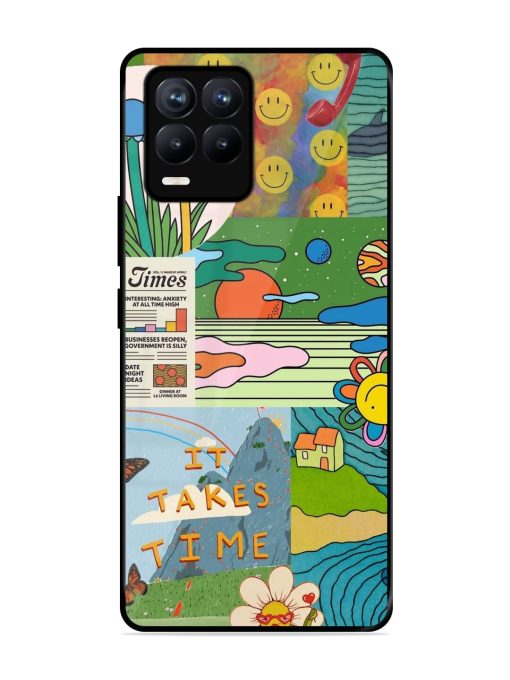 Groovy Vibes Glossy Soft Edge Case for Realme 8 (4G) Chachhi