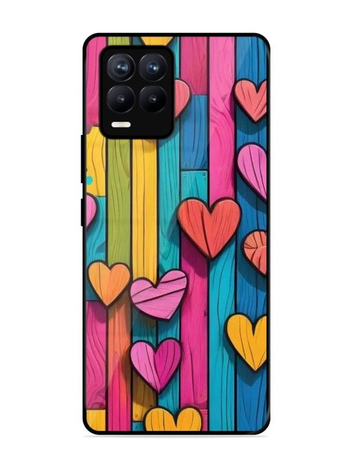 Rainbow Of Hearts Glossy Soft Edge Case for Realme 8 (4G) Chachhi