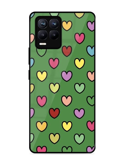 Rainbow Heart Parade Glossy Soft Edge Case for Realme 8 (4G) Chachhi