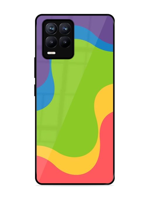 Wavy Rainbow Wonderland Glossy Soft Edge Case for Realme 8 (4G) Chachhi