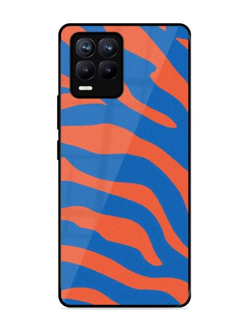 Zebra Stripes In Blue And Orange Glossy Soft Edge Case for Realme 8 (4G) Chachhi