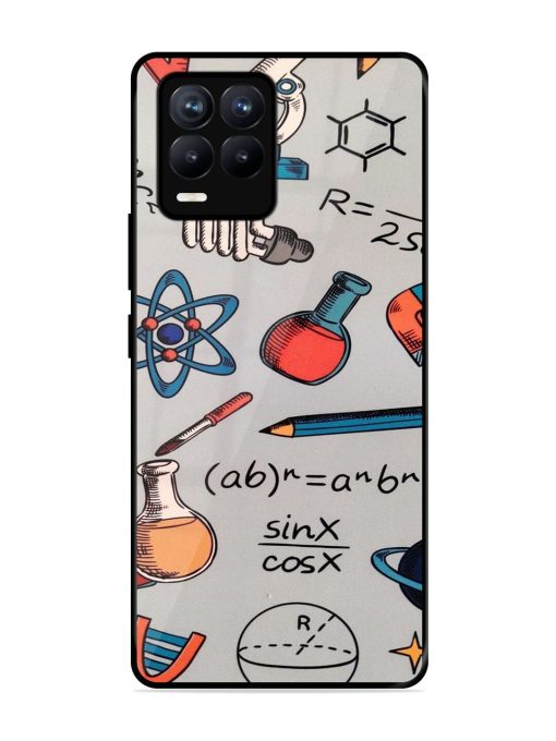 Science Doodle Delight Glossy Soft Edge Case for Realme 8 (4G) Chachhi