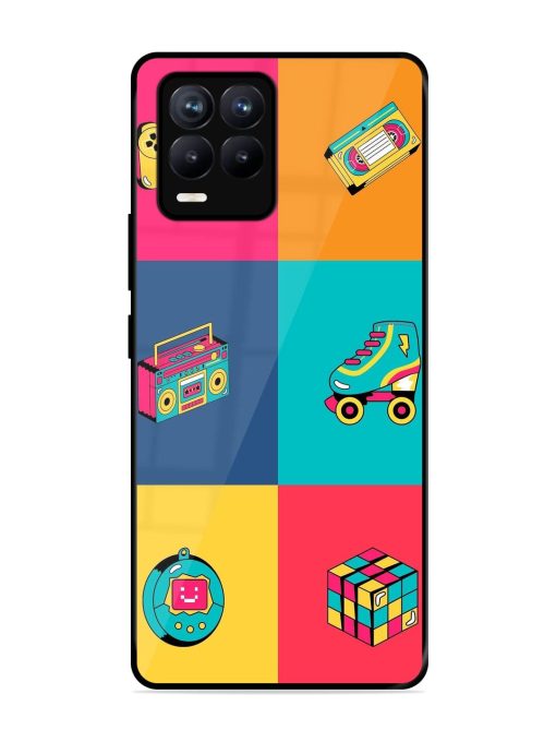 90S Throwback Grid Glossy Soft Edge Case for Realme 8 (4G) Chachhi