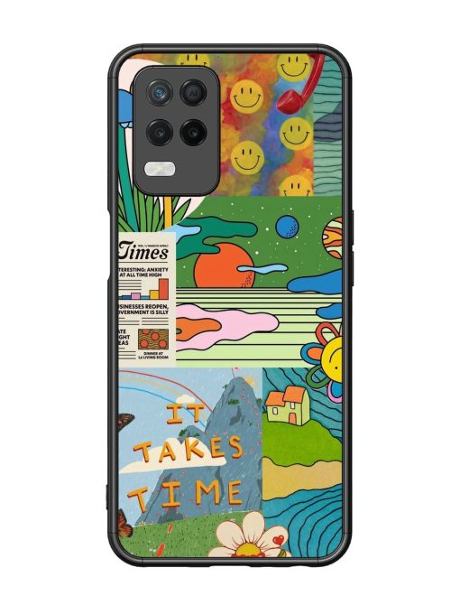 Groovy Vibes Glossy Soft Edge Case for Realme 8 (5G) Chachhi