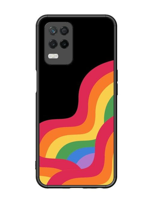 Wavy Rainbow Glossy Soft Edge Case for Realme 8 (5G) Chachhi