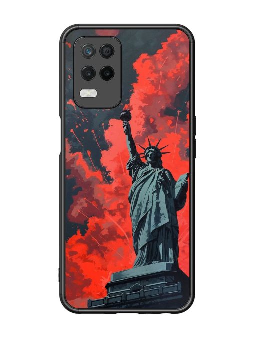 Lady Liberty'S Firework Finale Glossy Soft Edge Case for Realme 8 (5G) Chachhi