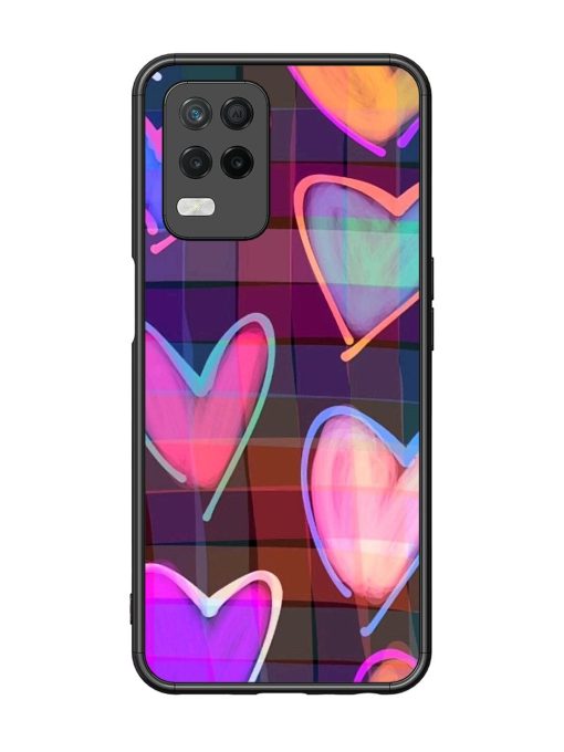 Neon Hearts Glossy Soft Edge Case for Realme 8 (5G) Chachhi