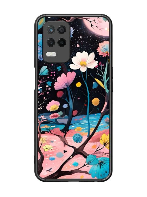 Cosmic Bloom Glossy Soft Edge Case for Realme 8 (5G) Chachhi