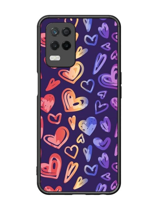 Rainbow Hearts Glossy Soft Edge Case for Realme 8 (5G) Chachhi