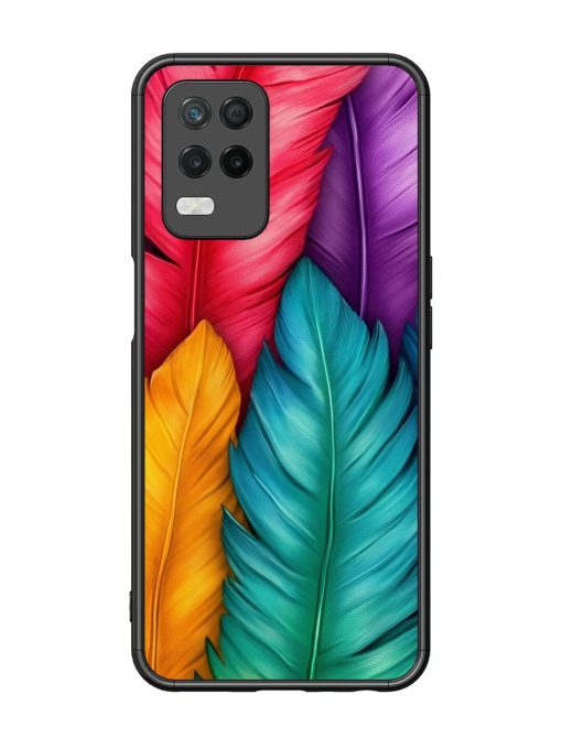 Rainbow Feathers Glossy Soft Edge Case for Realme 8 (5G) Chachhi