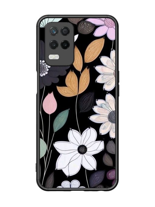 Whimsical Blooms On Black Glossy Soft Edge Case for Realme 8 (5G) Chachhi