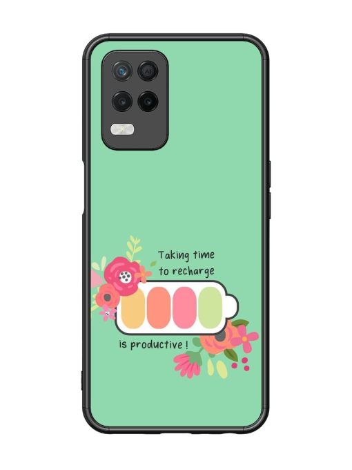 Recharge And Bloom Glossy Soft Edge Case for Realme 8 (5G) Chachhi